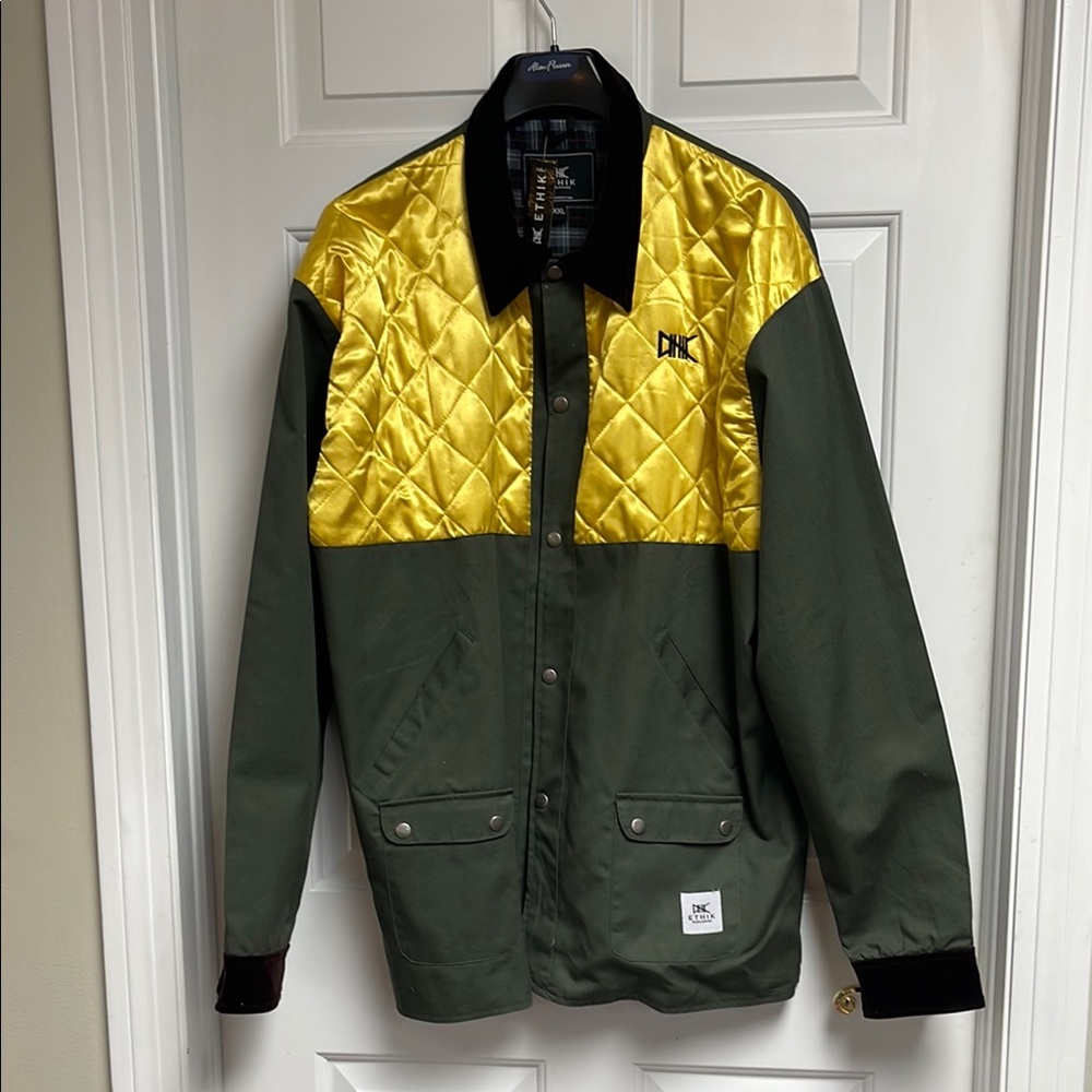 Ethik Green and Yellow Lightweight Shirt Jacket